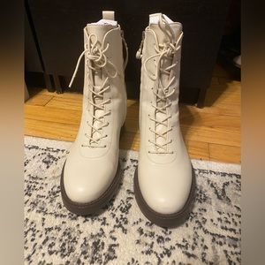 Sam Edelman Nellyn Boots in Ivory Leather